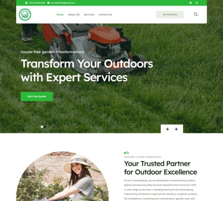 Amir Landscaping - Developed By MUSTX Digital